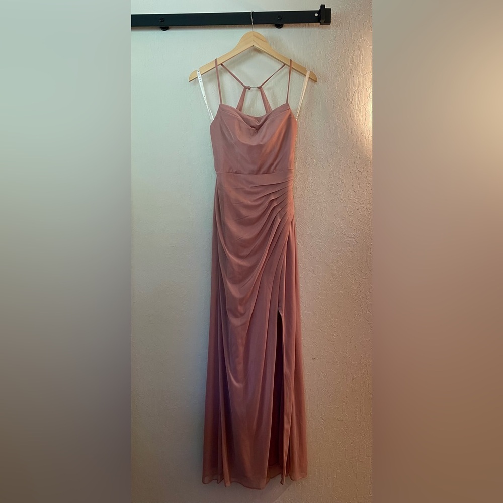 Azazie Kalea Bridesmaid Dress. Dusty Rose. Size A2